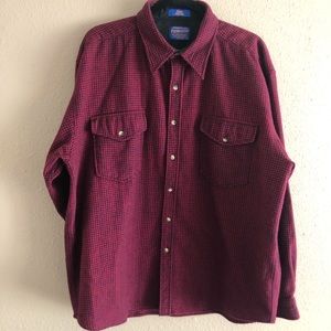 Wool Red Check Pendleton Flannel - XL